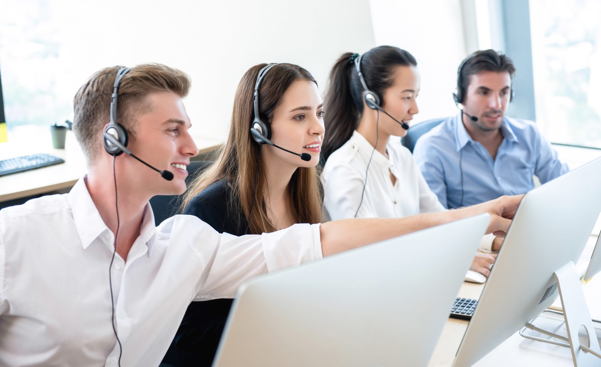 A new call centre agent being introduced to the organisation.