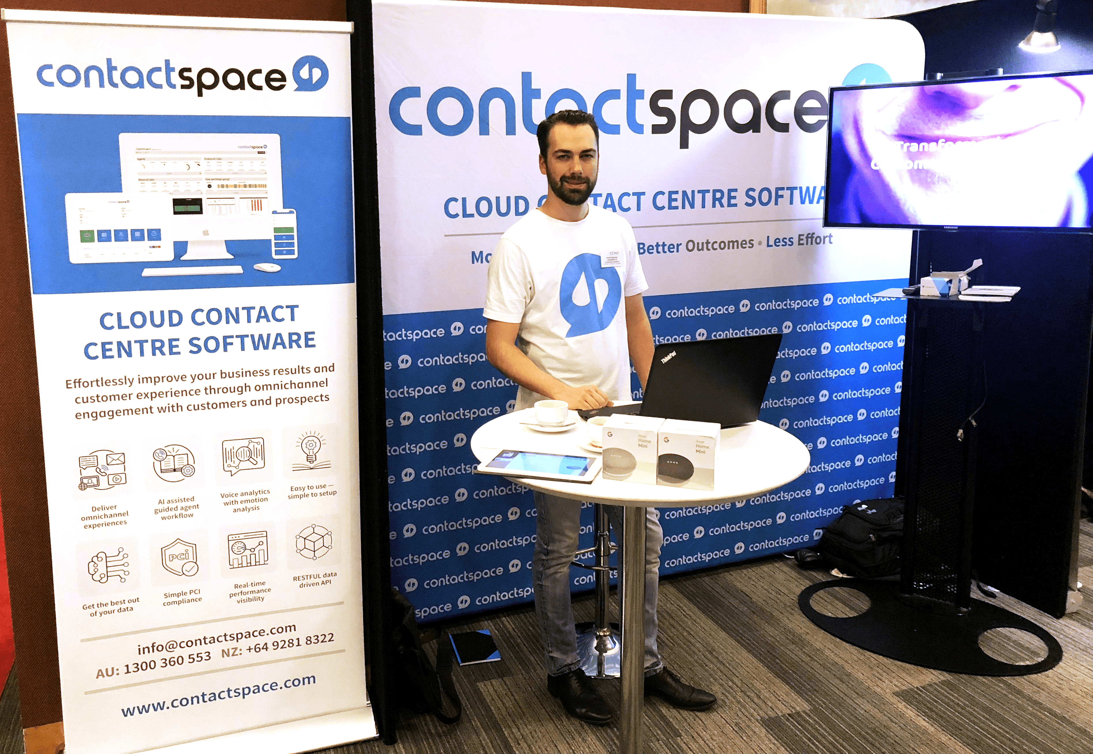 Patrick at the contactSPACE CCiNZ conference stand.