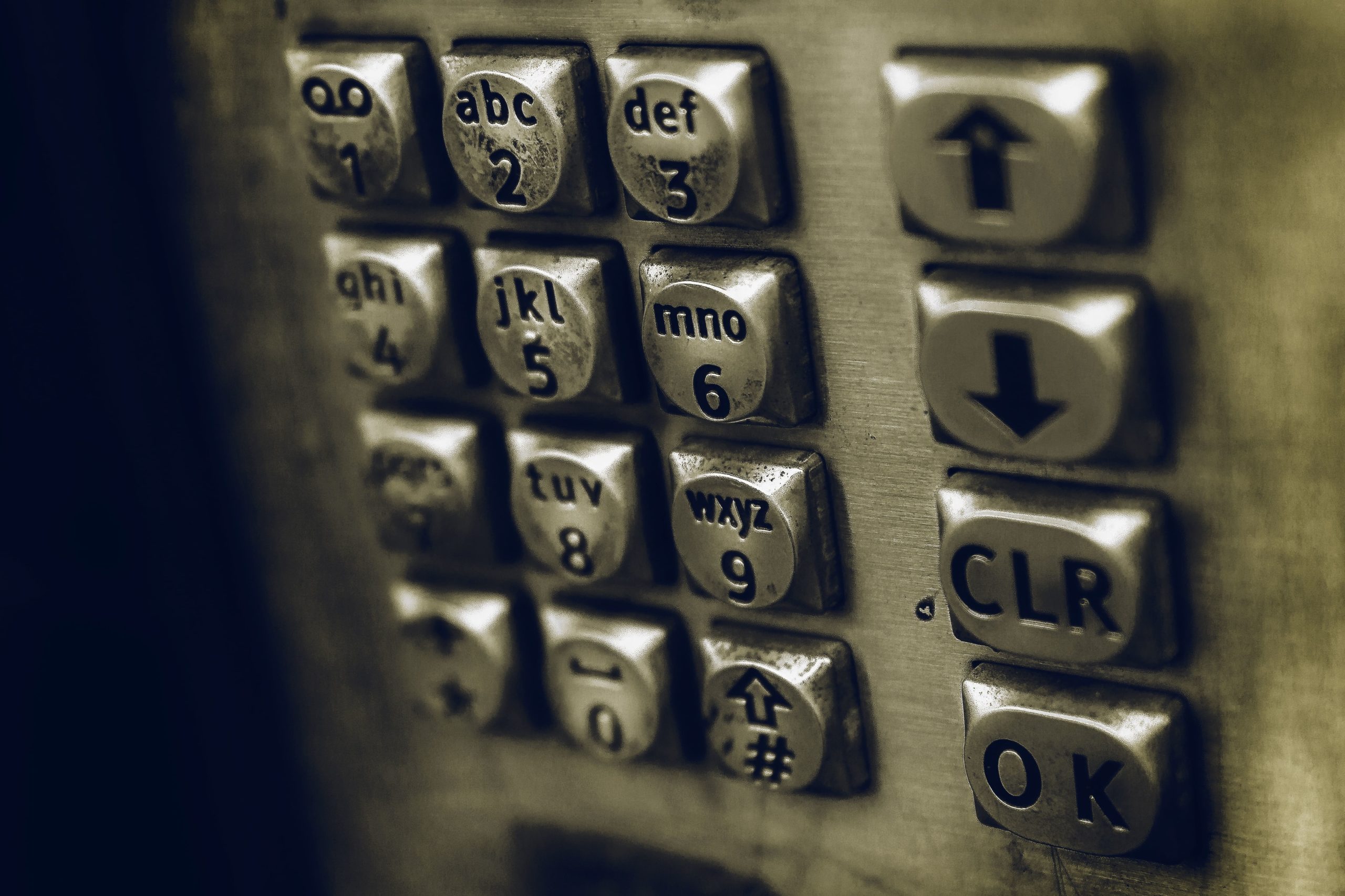 Payphone keypad.