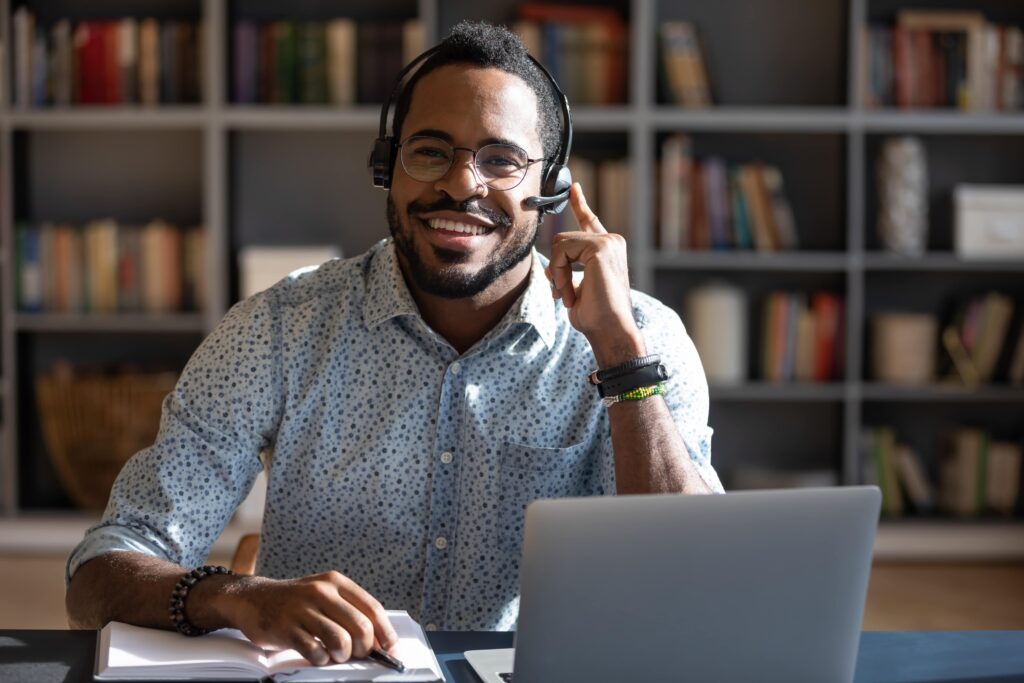 Remote call centre agent.