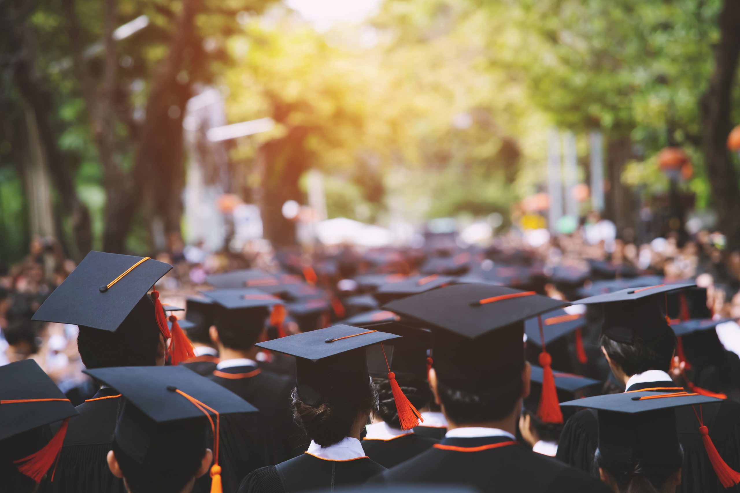 University students graduating.